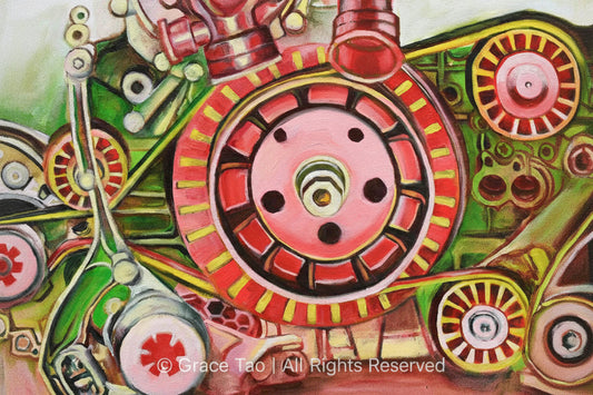 LaVroomVroom oil painting details